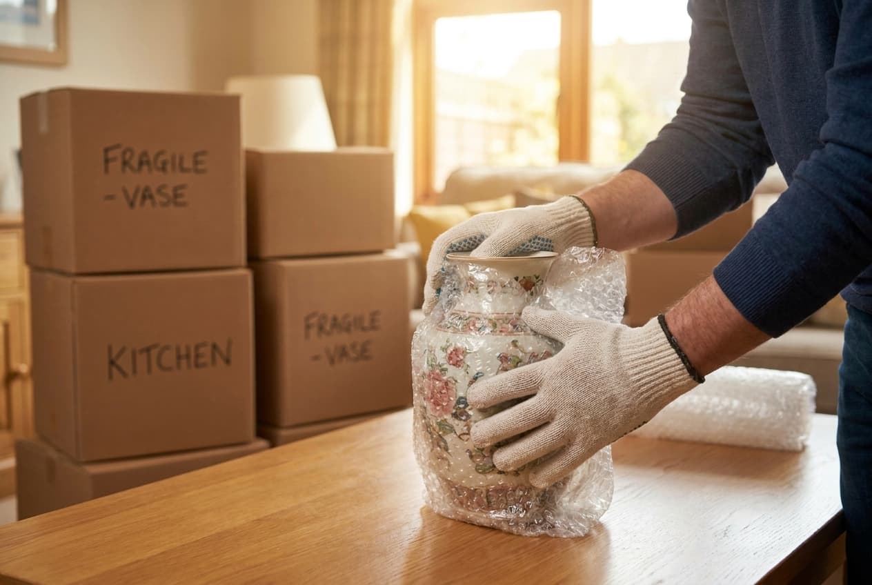 Careful packing of fragile items by Zeus Forever crew